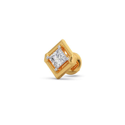 Rhombus Princess Solitaire Stud Earrings Rhombus Princess Solitaire Stud Earrings - Yellow