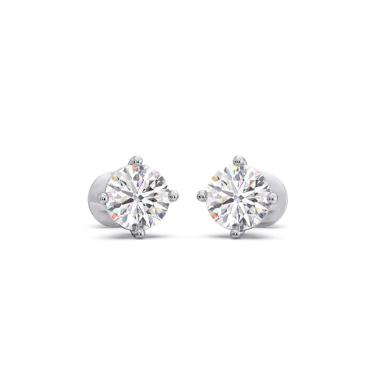 Timeless Round Solitaire Stud Earrings Timeless Round Solitaire Stud Earrings - White