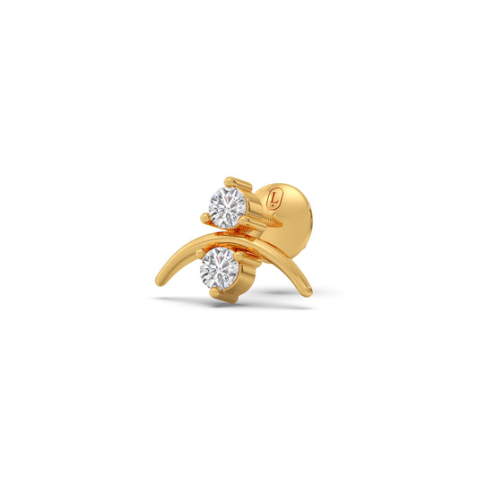 Vertical Grace Round Diamond Studs Vertical Grace Round Diamond Studs - Yellow