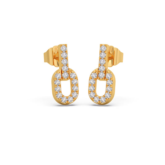 Diamond Dropline Stud Earrings Diamond Dropline Stud Earrings - Yellow