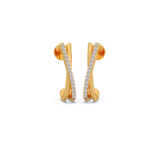 The X-Factor Diamond Hoops Earrings The X-Factor Diamond Hoops Earrings - Yellow