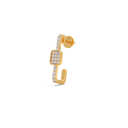 Square Cluster Diamond Hoops Earrings Square Cluster Diamond Hoops Earrings