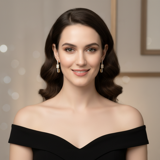 Square Cluster Diamond Hoops Earrings Square Cluster Diamond Hoops Earrings