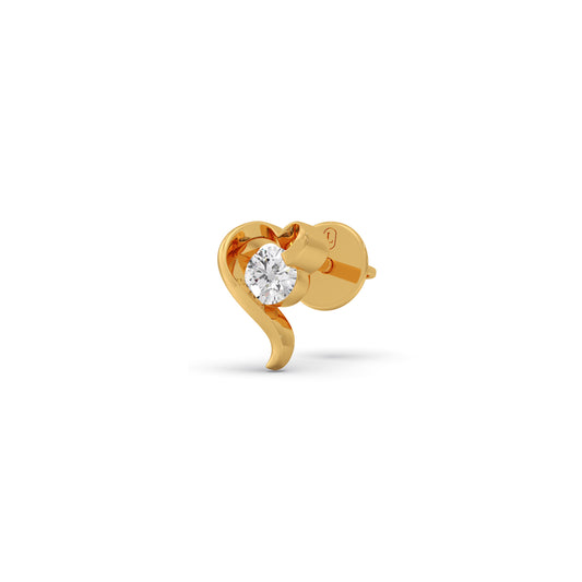 account-offers Romantic Heart Solitaire Diamond Stud Earrings