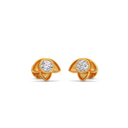 Lotus Petal Diamond Studs Lotus Petal Diamond Studs - Yellow