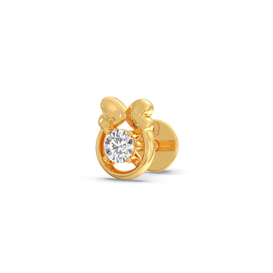 The Ribbon of Love Round Diamond Studs The Ribbon of Love Round Diamond Studs - Yellow