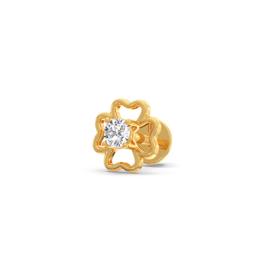 The Lucky Clover Round Diamond Earrings The Lucky Clover Round Diamond Earrings - Yellow