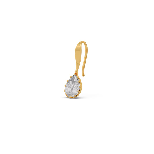 2 cts Rose Cut Pear Shape Solitaire Diamond Earrings 2 cts Rose Cut Pear Shape Solitaire Diamond Earrings - Yellow