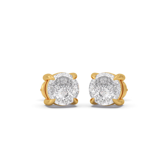 Portuguese Essence Solitaire Diamond Stud Earrings Portuguese Essence Solitaire Diamond Stud Earrings - Yellow