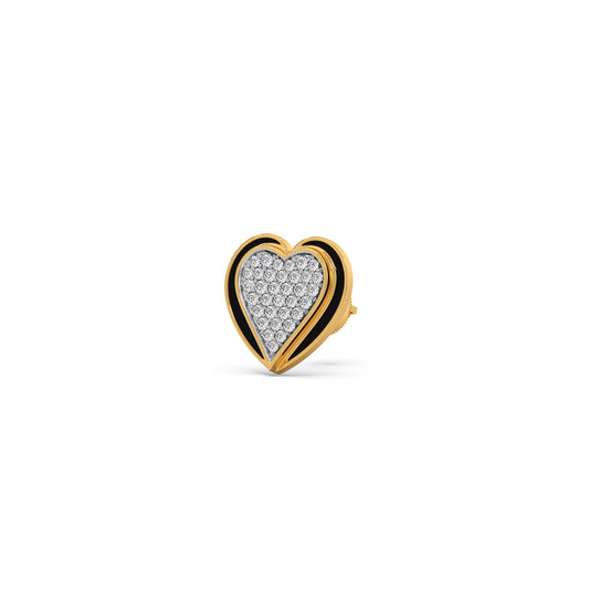 Ceramic Heart Diamond Stud Earrings Ceramic Heart Diamond Stud Earrings - Yellow