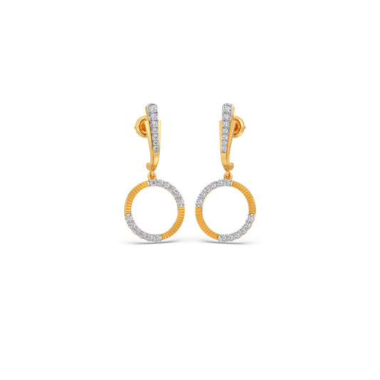 Flux Circle Diamond Drop Earrings Flux Circle Diamond Drop Earrings - Yellow