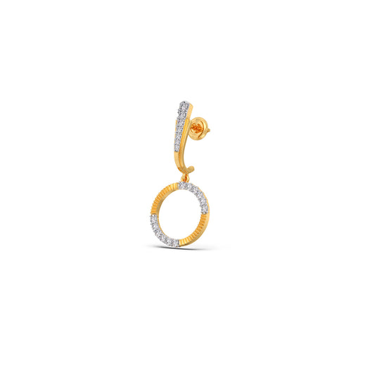 Flux Circle Diamond Drop Earrings Flux Circle Diamond Drop Earrings - Yellow
