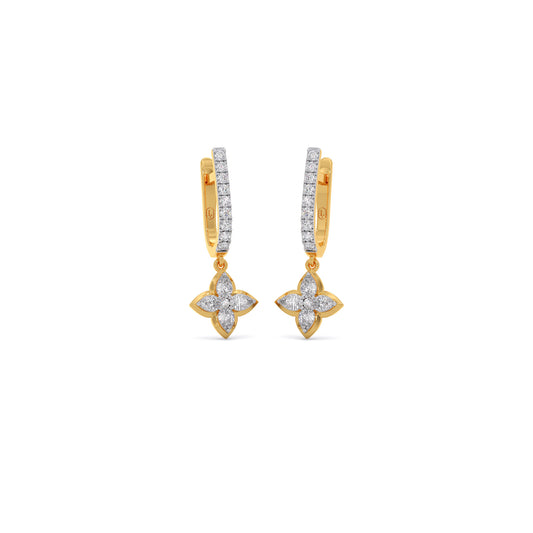 Orchid Diamond Dangle Hoop Earrings Orchid Diamond Dangle Hoop Earrings - Yellow