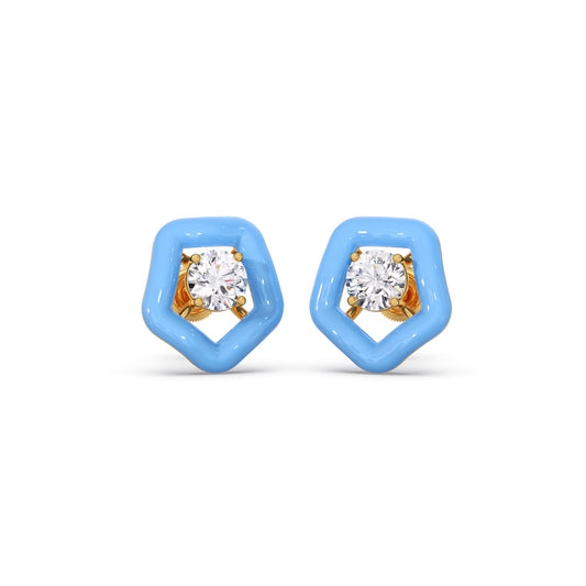 card-product Cotton Candy Solitaire Pebble Diamond Stud Earrings