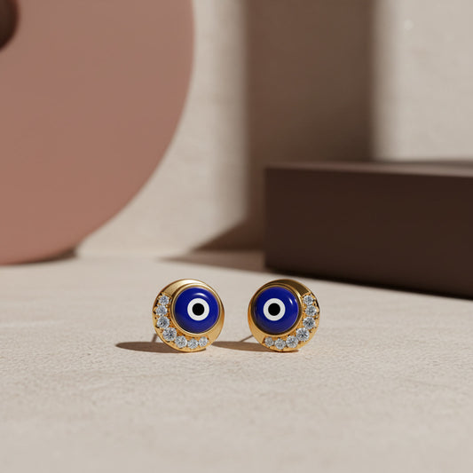 Elevate Round Diamond Evil Eye Stud Earrings Elevate Round Diamond Evil Eye Stud Earrings