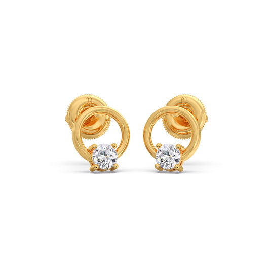 Circle Embrace Solitaire Diamond Earrings Circle Embrace Solitaire Diamond Earrings - Yellow