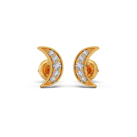 Crescent Spark Diamond Earrings Crescent Spark Diamond Earrings - Yellow