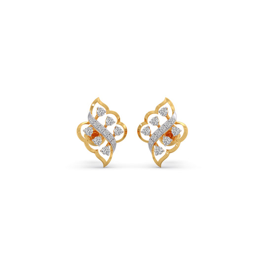 Radiant Leaf Diamond Stud Earrings Radiant Leaf Diamond Stud Earrings - Yellow