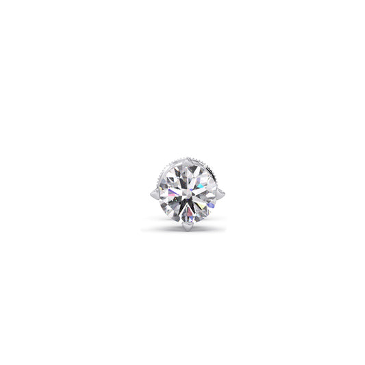 Dazzling Round Solitaire Men's Stud Dazzling Round Solitaire Men's Stud - White