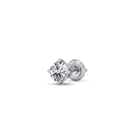 Dazzling Round Solitaire Men's Stud Dazzling Round Solitaire Men's Stud - White