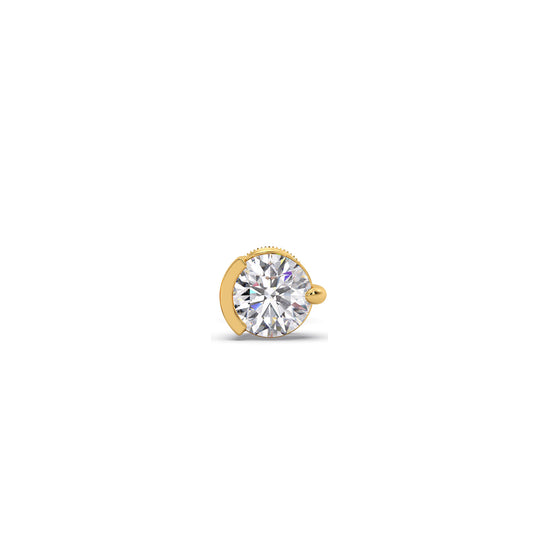 Half-Bezel Round Solitaire Men's Stud Half-Bezel Round Solitaire Men's Stud - Yellow