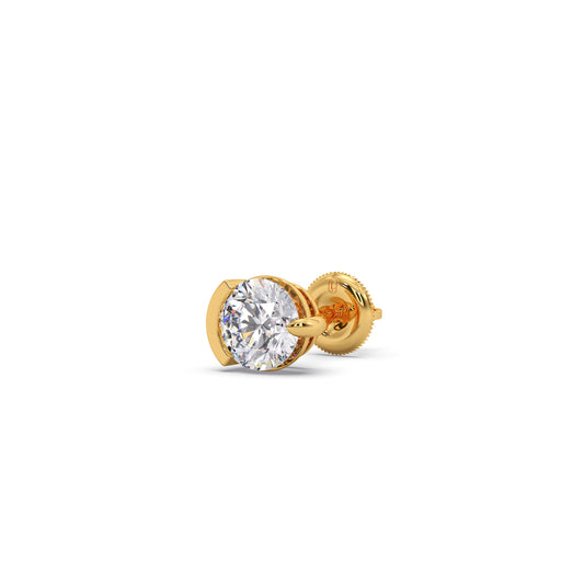 Men's Round Solitaire Diamond Stud Men's Round Solitaire Diamond Stud