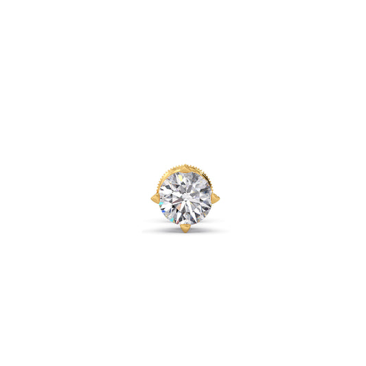 Elegant Round Solitaire Men's Stud Elegant Round Solitaire Men's Stud - Yellow