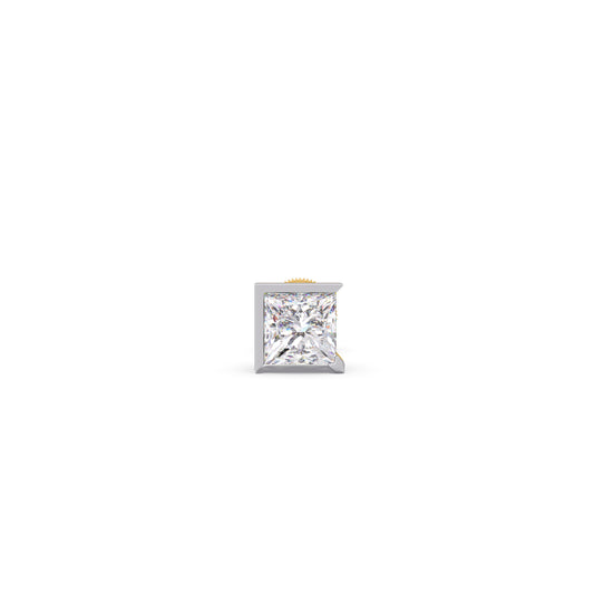 Imperial Princess Cut Solitaire Men's Stud Imperial Princess Cut Solitaire Men's Stud - Yellow