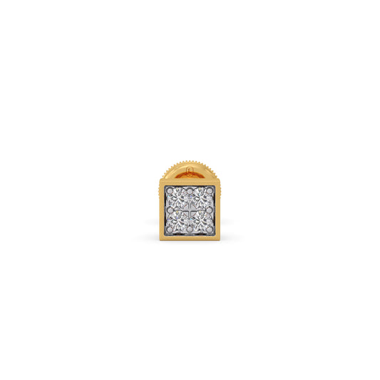 Pave Round Diamond Men's Stud Pave Round Diamond Men's Stud - Yellow