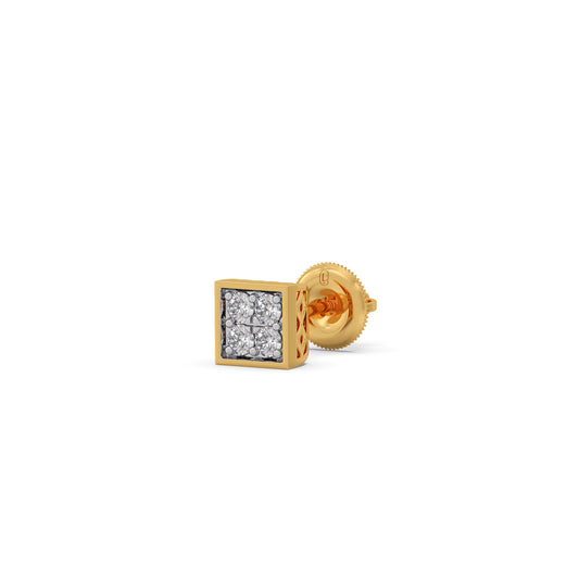 Pave Round Diamond Men's Stud Pave Round Diamond Men's Stud - Yellow