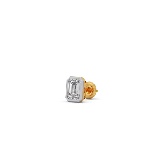 Heirloom Emerald Cut Solitaire Men's Stud Heirloom Emerald Cut Solitaire Men's Stud - Yellow