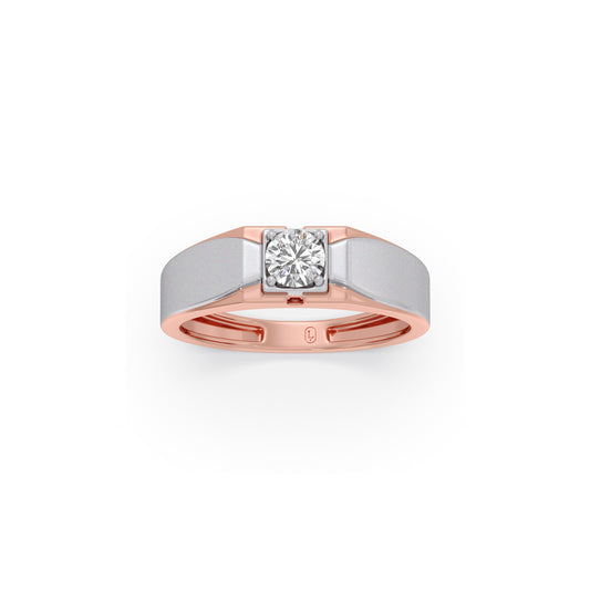 Titan Frame Solitaire Diamond Mens Ring Titan Frame Solitaire Diamond Mens Ring - Rose