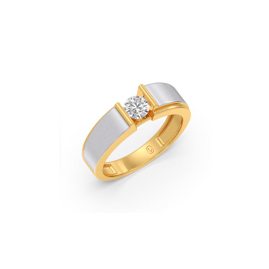 Classic Aura Solitaire Diamond Mens Ring Classic Aura Solitaire Diamond Mens Ring - Yellow