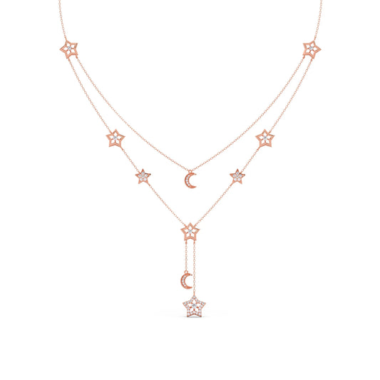 Celestial Layered Necklace Celestial Layered Necklace - Rose