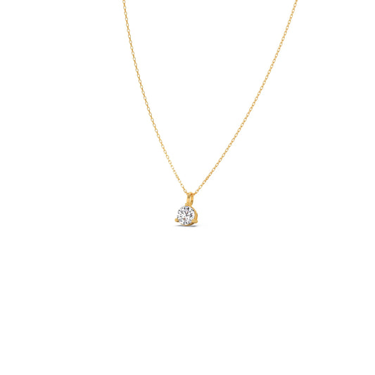 Delicate Three Prong Round Diamond Necklace Delicate Three Prong Round Diamond Necklace