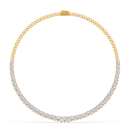 Pear Shaped Diamond Tennis Necklace Pear Shaped Diamond Tennis Necklace - Yellow