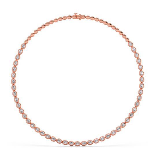 Classic Oval Bezel Diamond Necklace Classic Oval Bezel Diamond Necklace - Rose