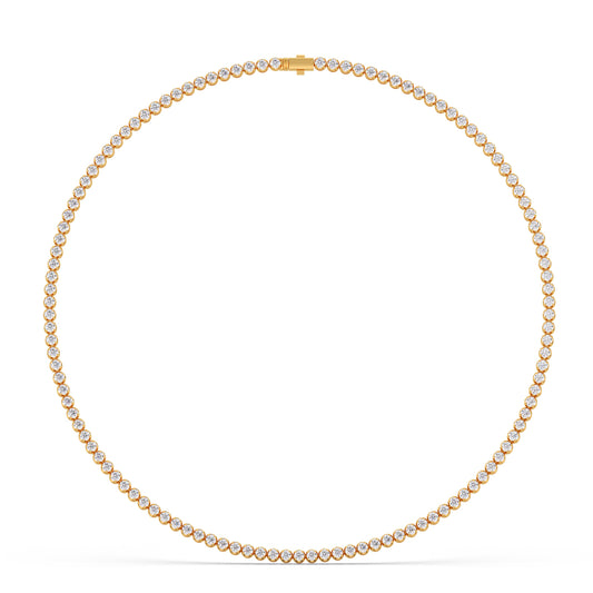 Round Bezel Set Tennis Necklace Round Bezel Set Tennis Necklace - Yellow