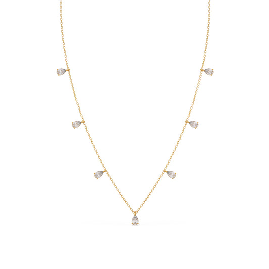 Dangling Pear Diamond Necklace Dangling Pear Diamond Necklace - Yellow