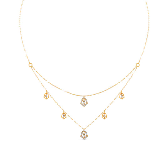 Layered Round Diamond Necklace Layered Round Diamond Necklace - Yellow
