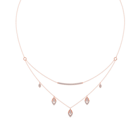 Double-Layer Round Diamond Necklace Double-Layer Round Diamond Necklace - Rose