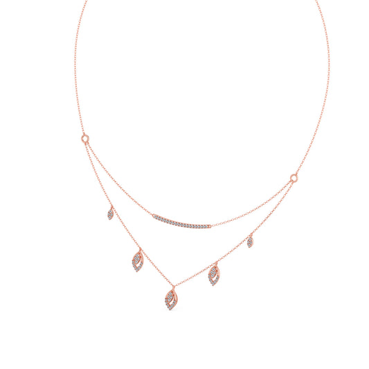 Double-Layer Round Diamond Necklace Double-Layer Round Diamond Necklace - Rose