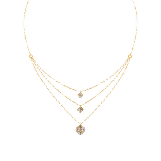 Trinity Halo Diamond Necklace Trinity Halo Diamond Necklace - Yellow