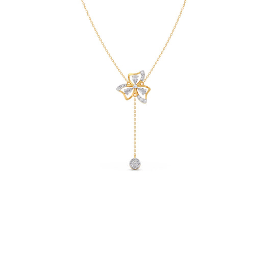 Petal Shine Pear & Round Diamond Necklace Petal Shine Pear & Round Diamond Necklace - Yellow