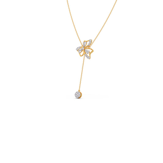 Petal Shine Pear & Round Diamond Necklace Petal Shine Pear & Round Diamond Necklace - Yellow
