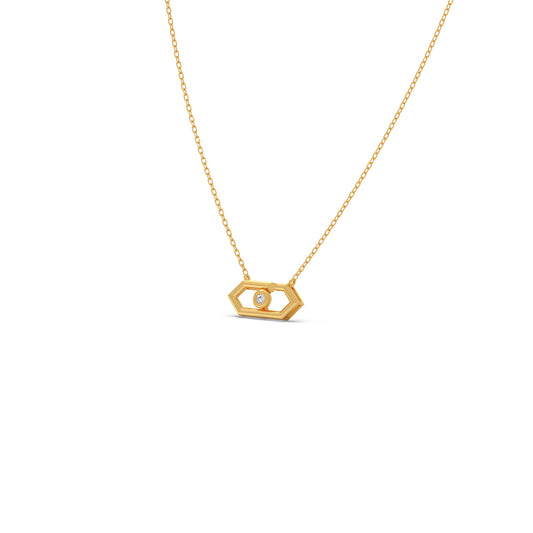 Hexora-Moving Diamond Necklace Hexora-Moving Diamond Necklace - Yellow