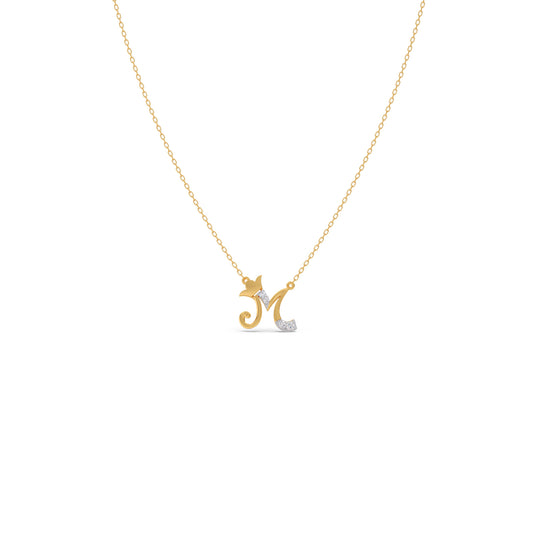 M Alphabet Diamond Kids Necklace M Alphabet Diamond Kids Necklace - Yellow