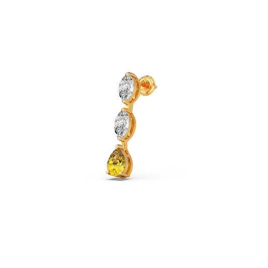 Marquise Diamond and Yellow Gemstone Drop Earrings Marquise Diamond and Yellow Gemstone Drop Earrings