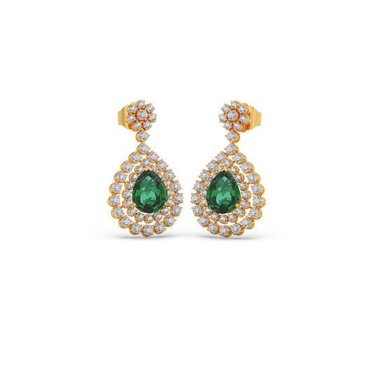 Gemstone and Diamond Chandelier Earrings Gemstone and Diamond Chandelier Earrings - Yellow