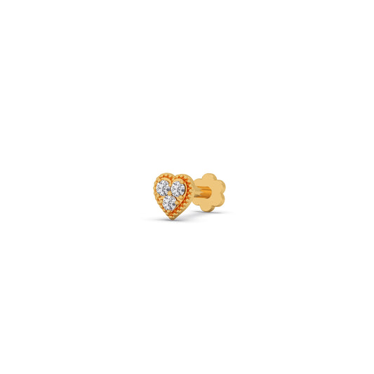Eternal Heart Round Diamond Nose Pin Eternal Heart Round Diamond Nose Pin - Yellow